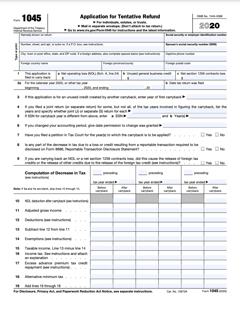 Form 1045