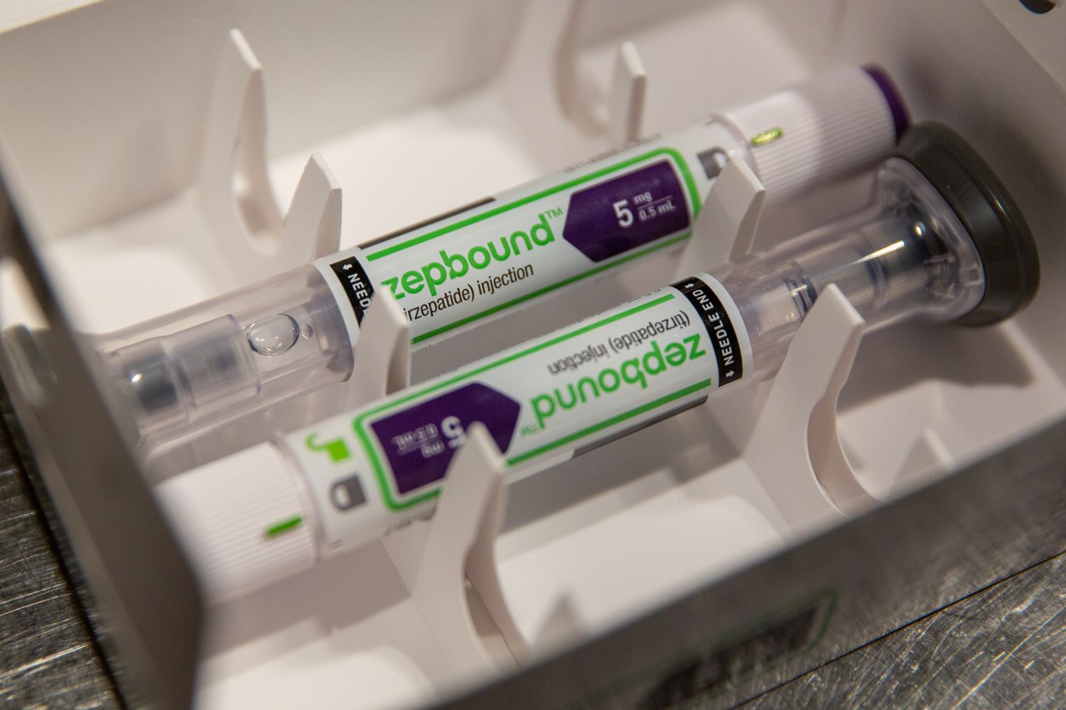 An Eli Lilly Zepbound injection pen.