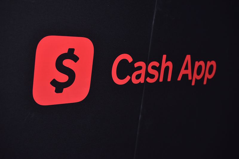 Cash App logo on black background.