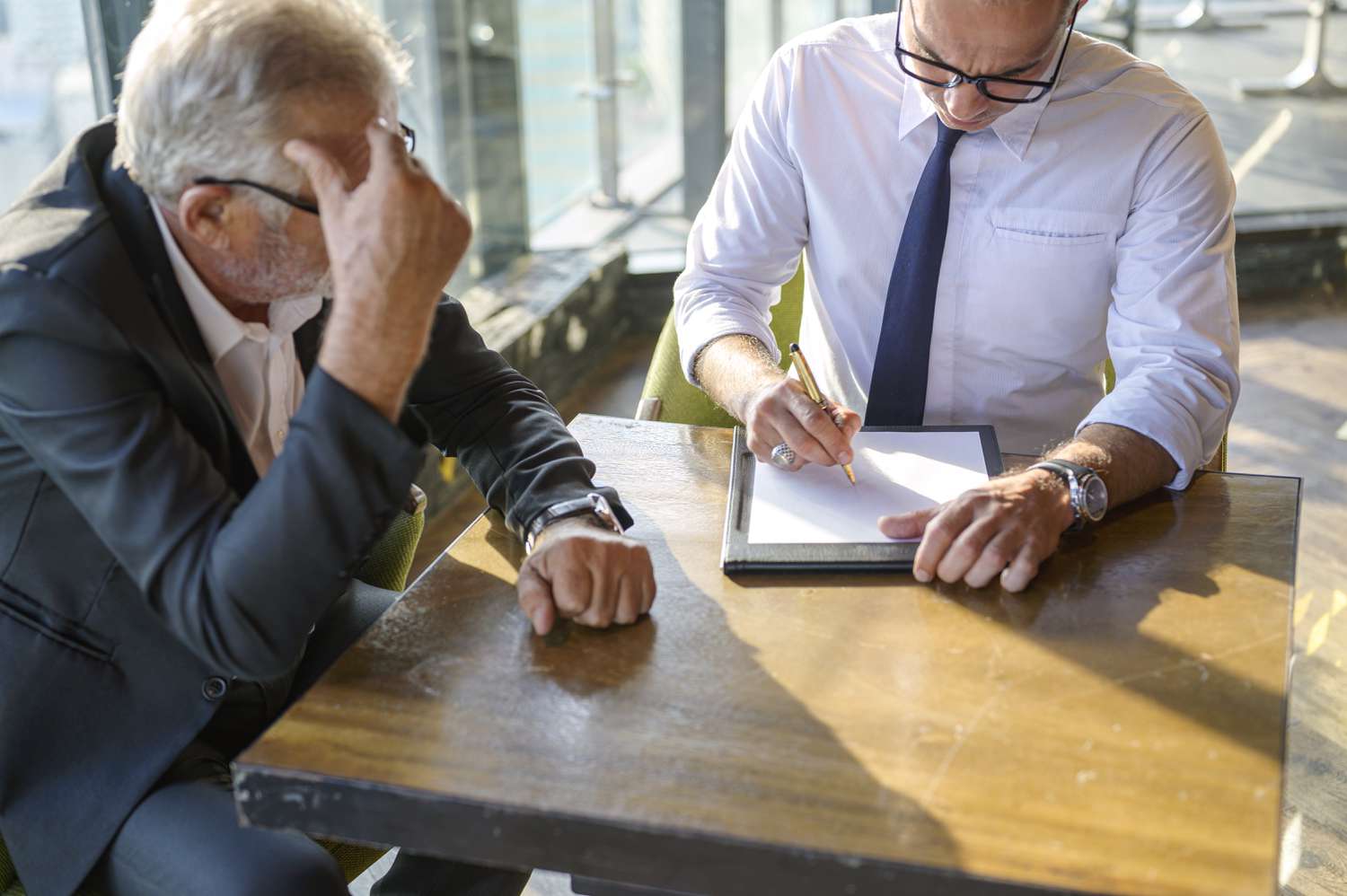 Man going over loan document