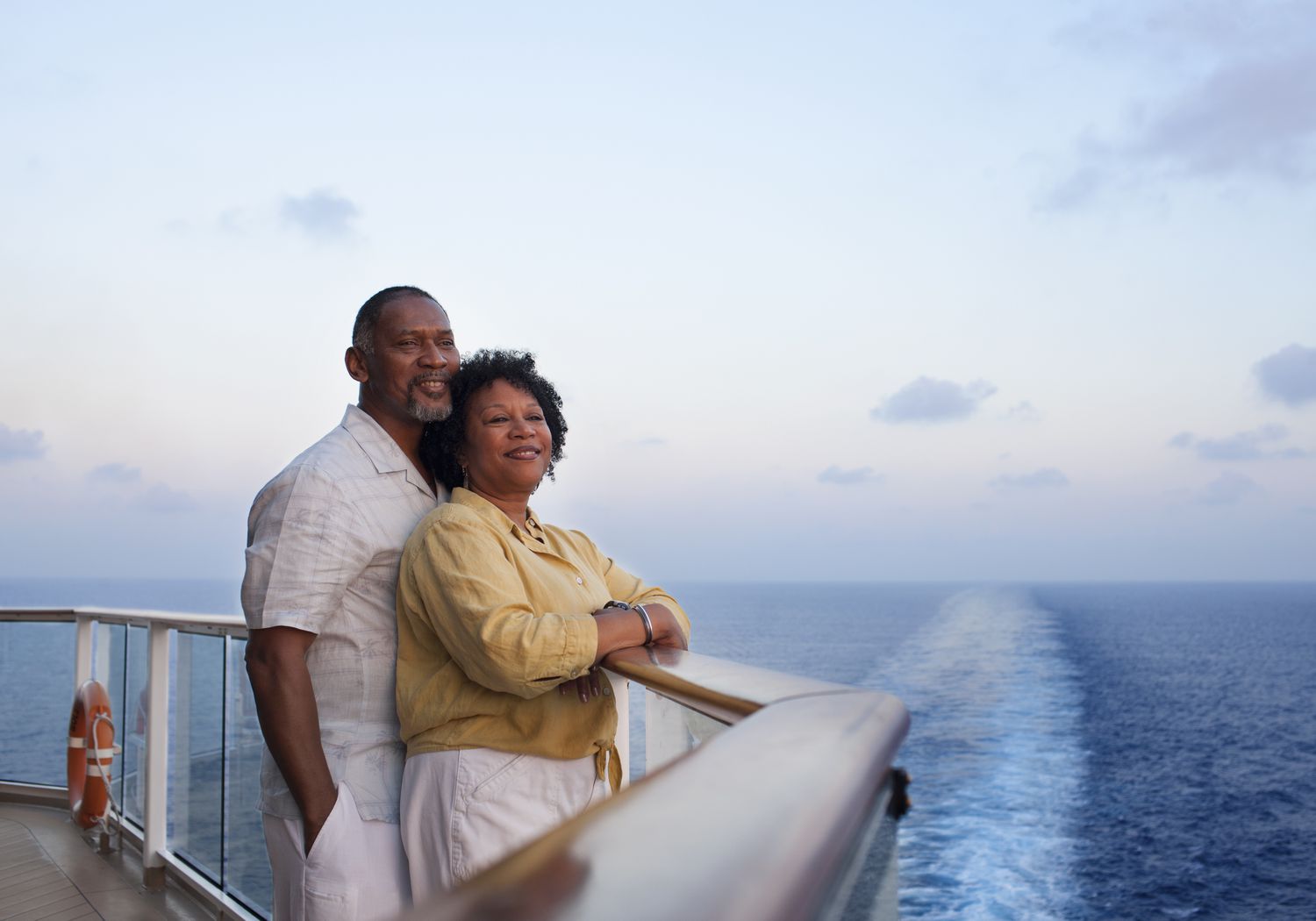 Couple on a cruise ship