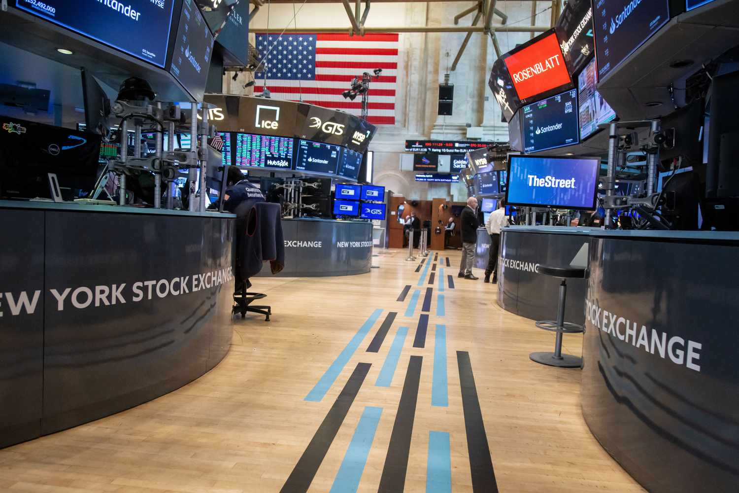 The floor at the New York Stock Exchange (NYSE) in New York, US, on Wednesday, April 23, 2025.
