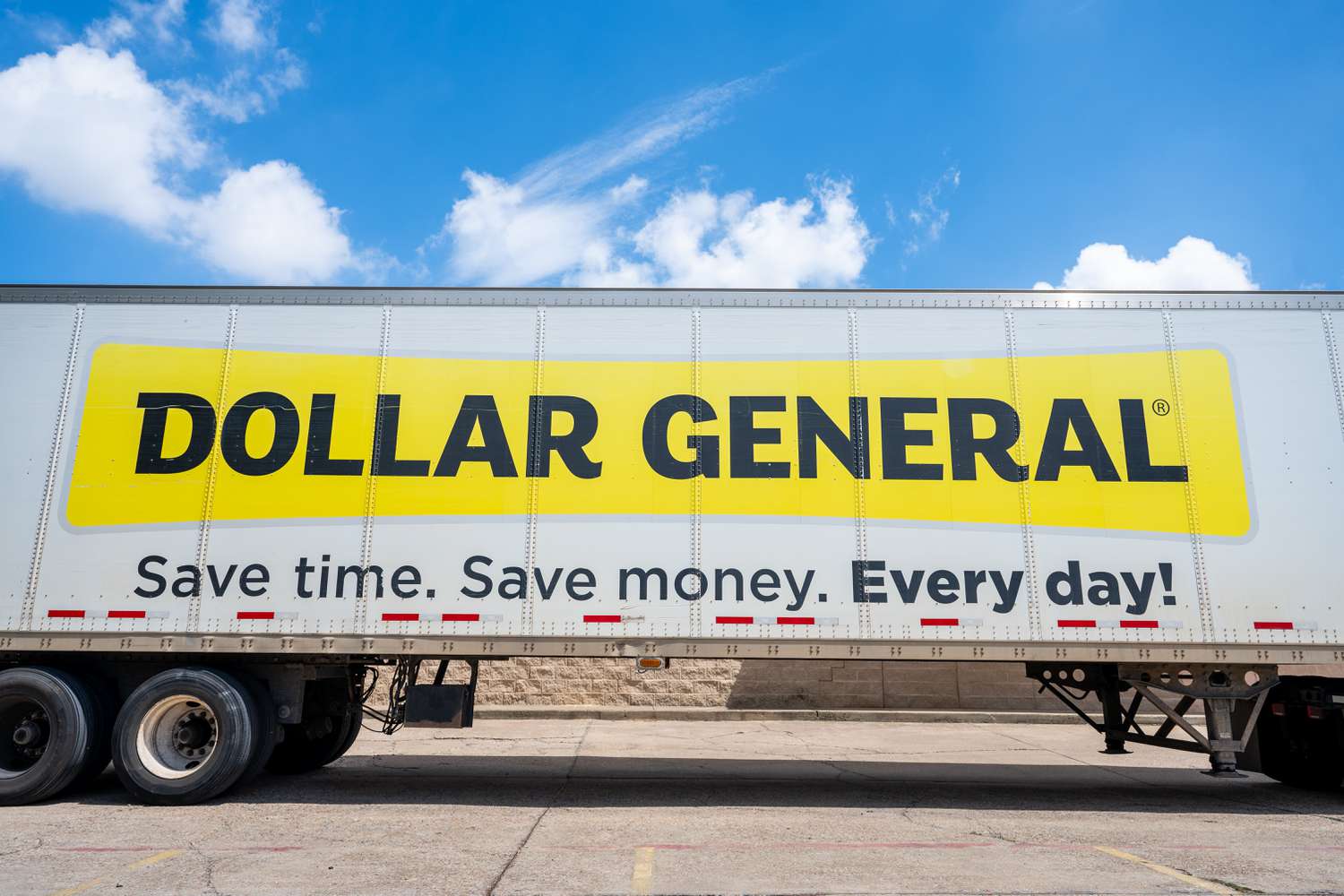 The Dollar General logo on a truck in Austin, Texas, in August. 