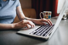 Person using a laptop.