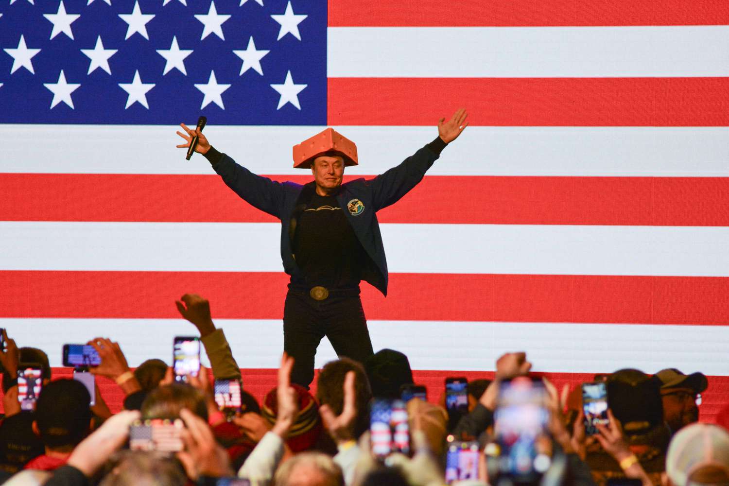 Tesla CEO Elon Musk speaks at a rally in Green Bay, Wisconsin, on March 30, 2025.