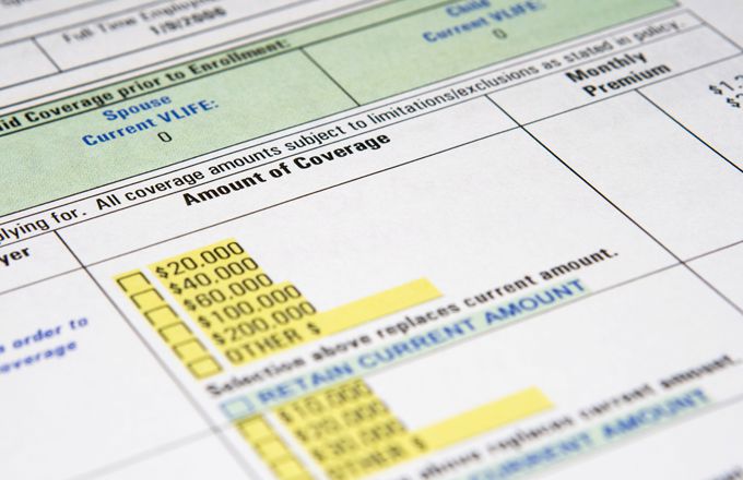 Life insurance form