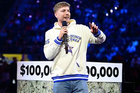 MrBeast speaking at the NBA All-Star Game in February 2025