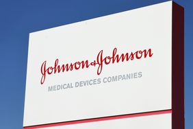 A white sign reads Johnson & Johnson Medical Devices Companies.