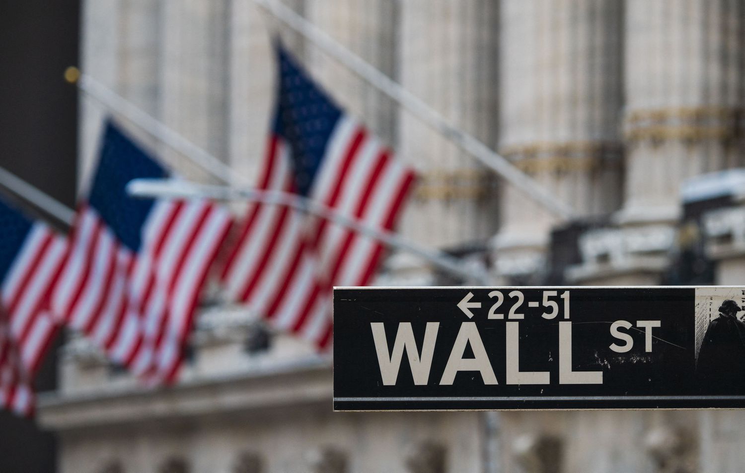 A Wall Street sign at the New York Stock Exchange (NYSE)
