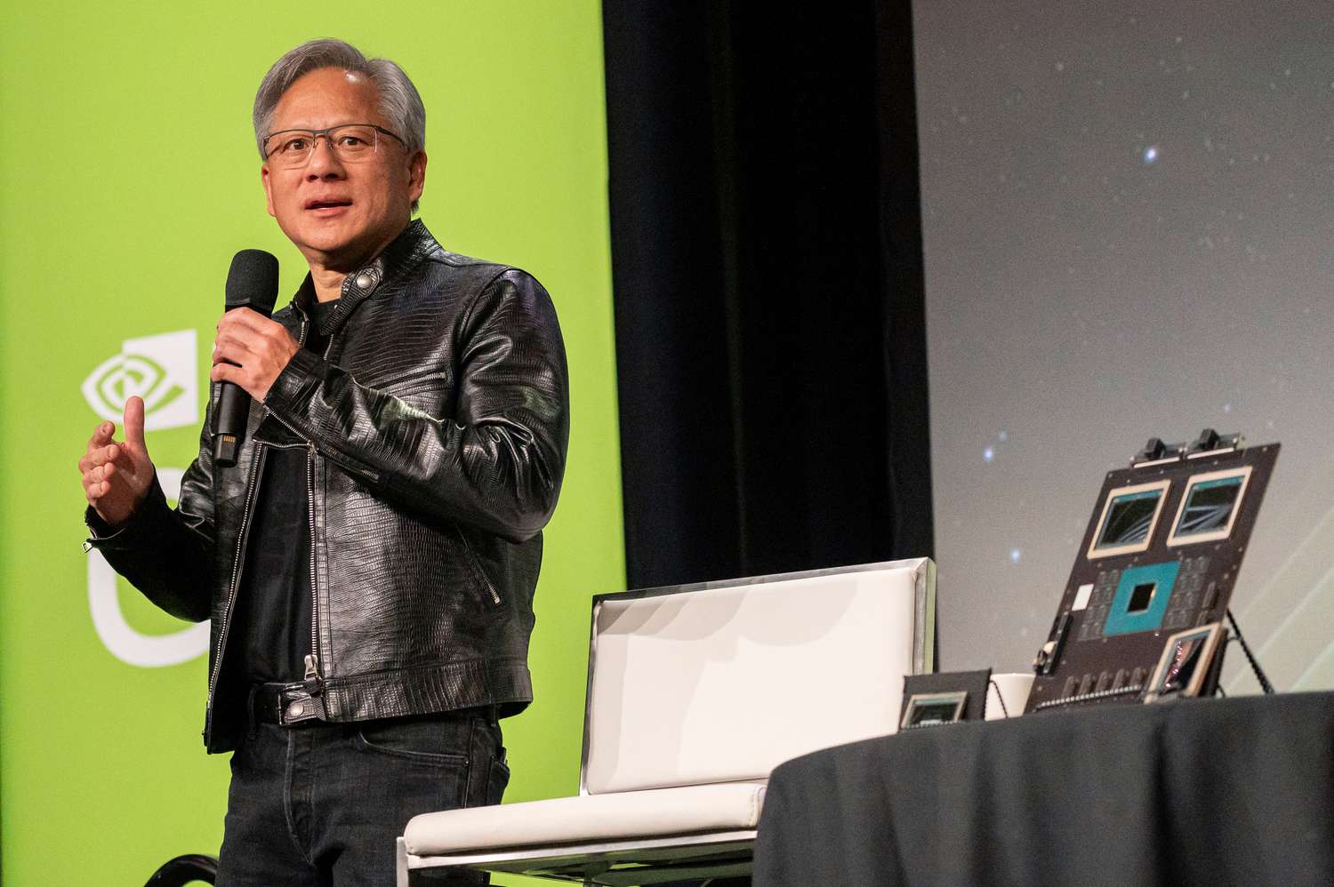 Nvidia CEO Jensen Huang at an event in March. 