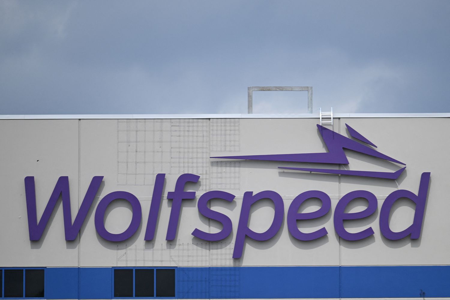 The logo of Wolfspeed, a semiconductor manufacturer, is seen in Durham, North Carolina, on March 28, 2023