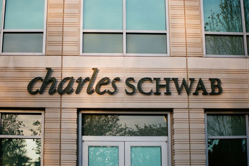 sign with logo at Charles Schwab.