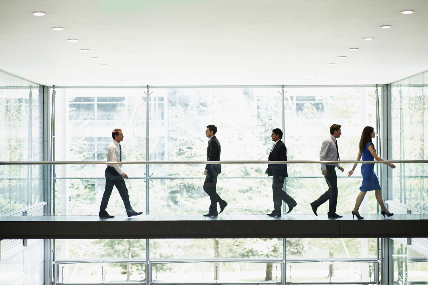 Workers in an office building