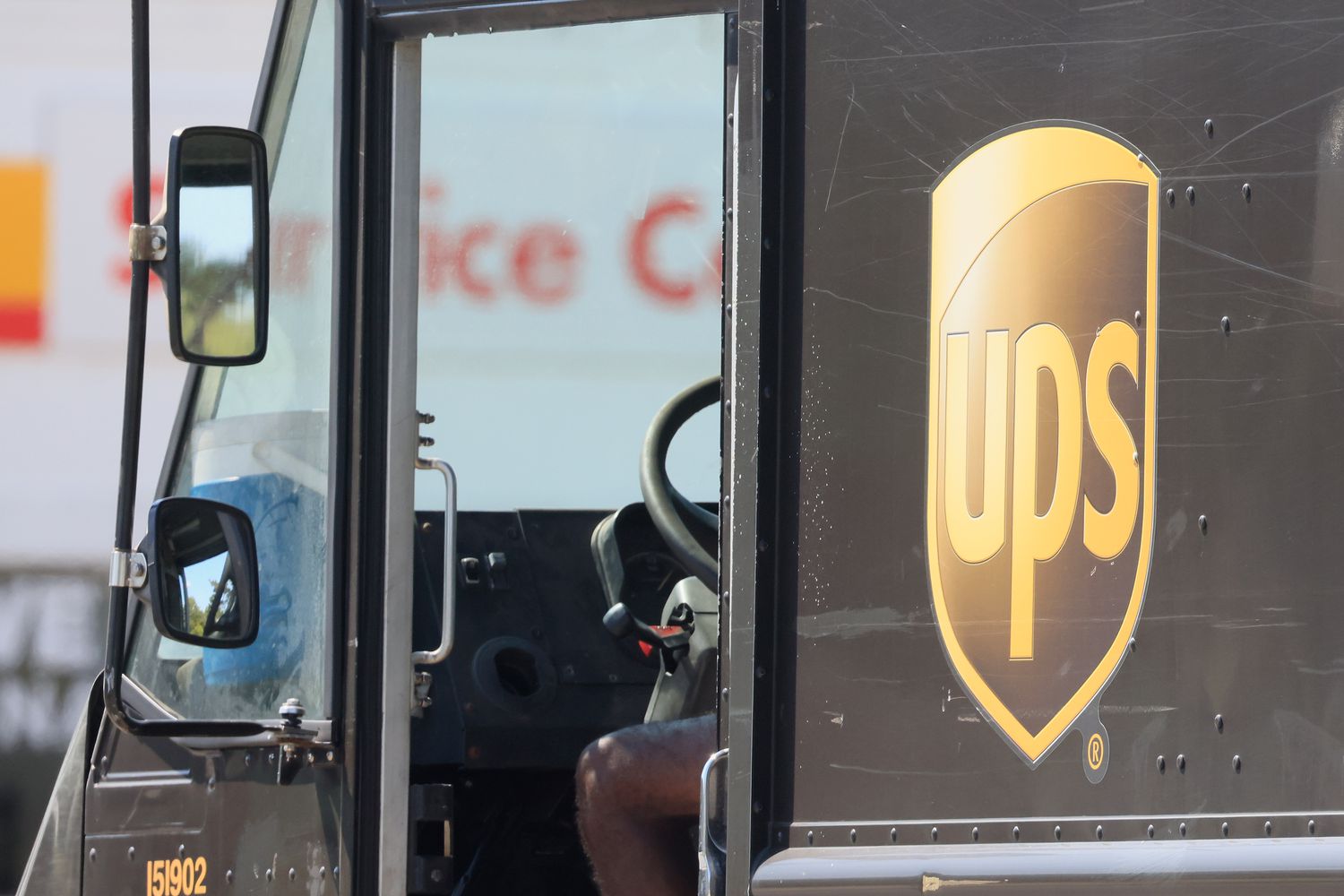 A general view of a UPS truck on August 23, 2024 in Oceanside, New York