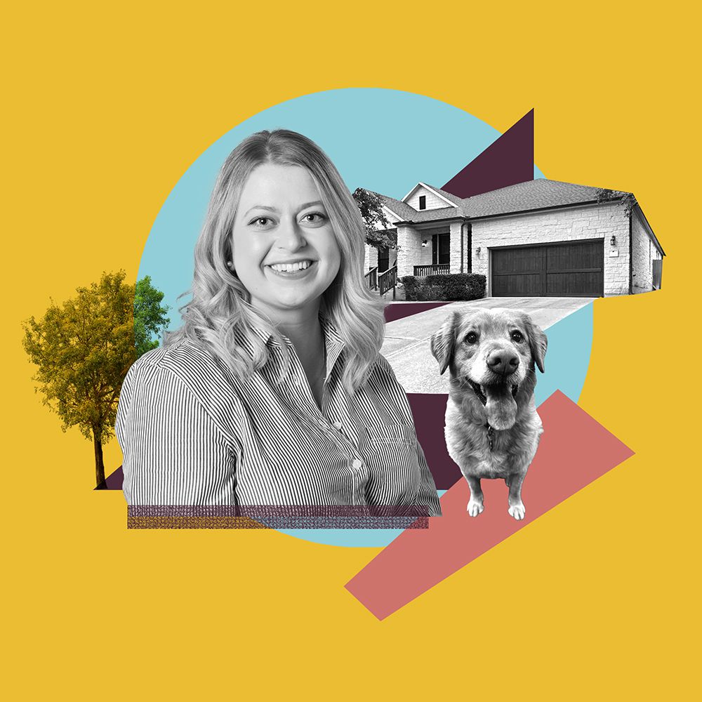 Portrait of Sienna Wrenn, her dog, and a home. 