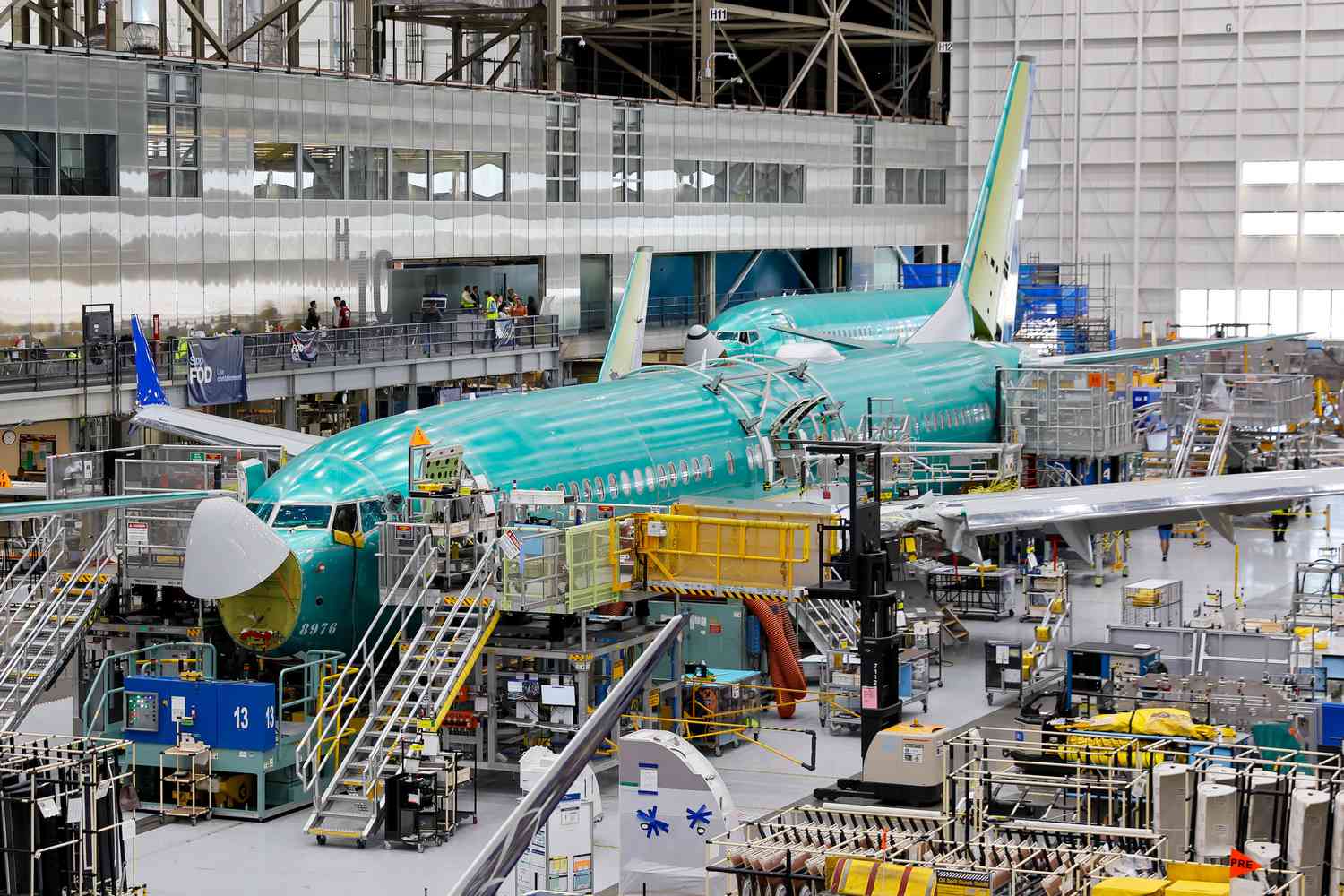 Boeing 737 MAX aircraft being assembled