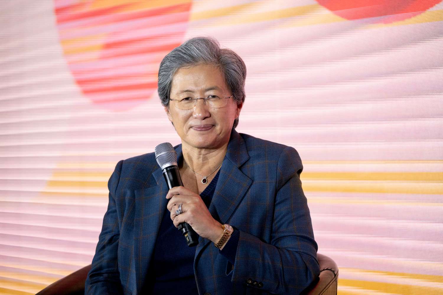 AMD CEO Lisa Su speaks during the AI Action Summit in Paris