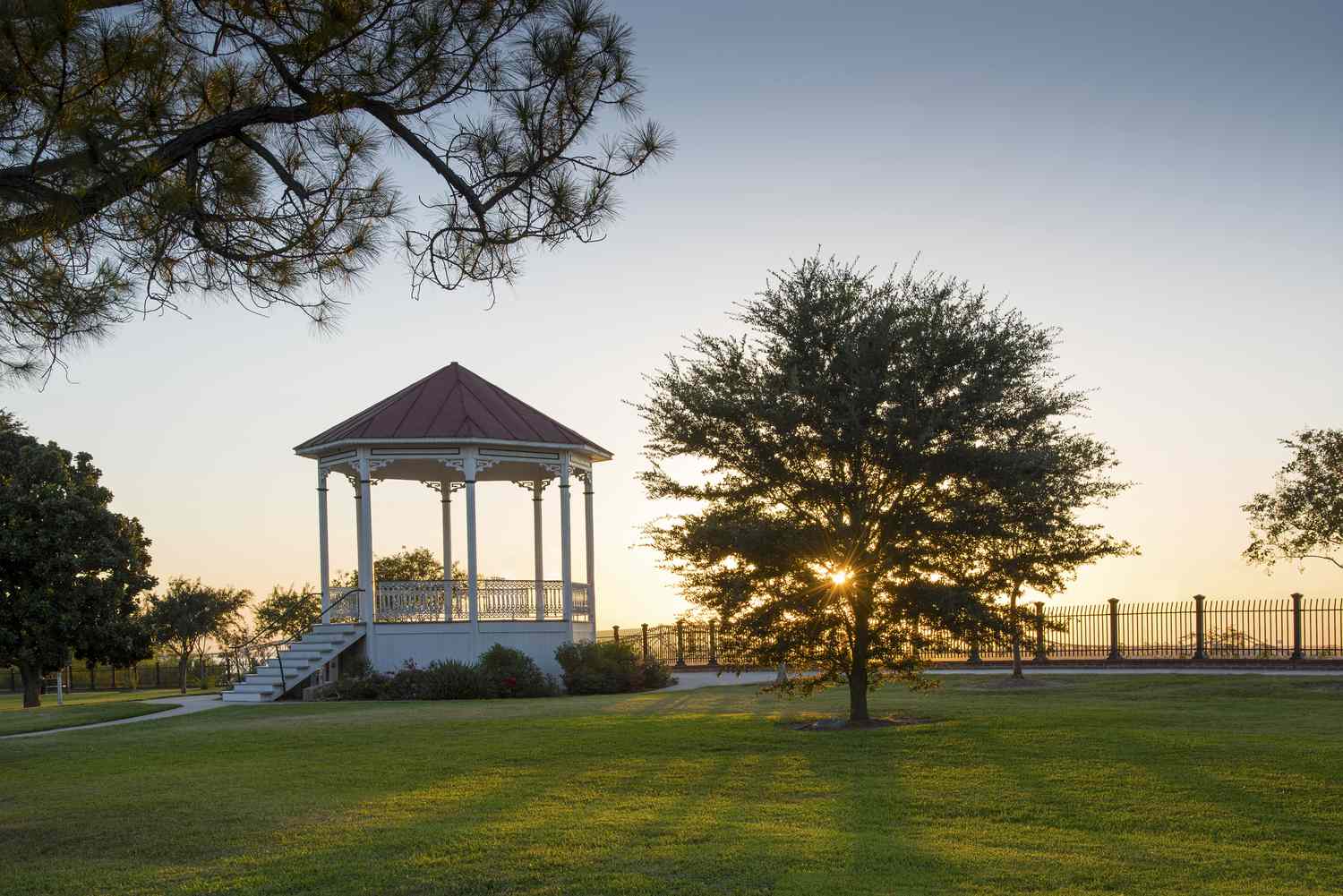 The Victorian style bandstand at Bluff Park on the Natchez Bluff overlooking the Mississippi River.