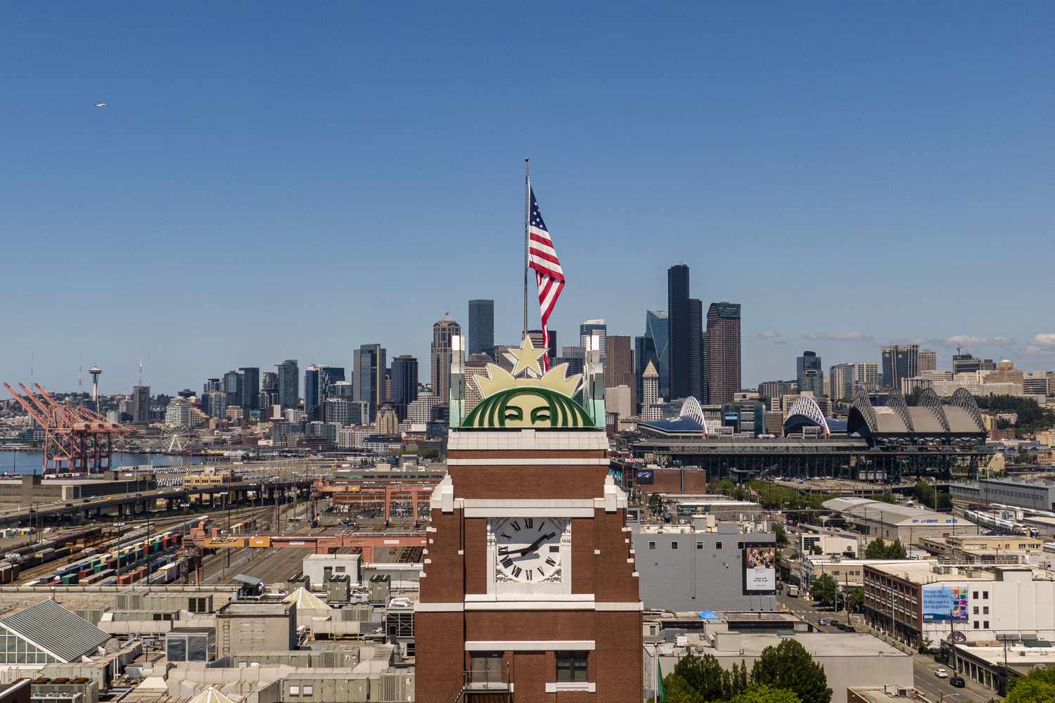 Starbucks headquarters in Seattle in July. 