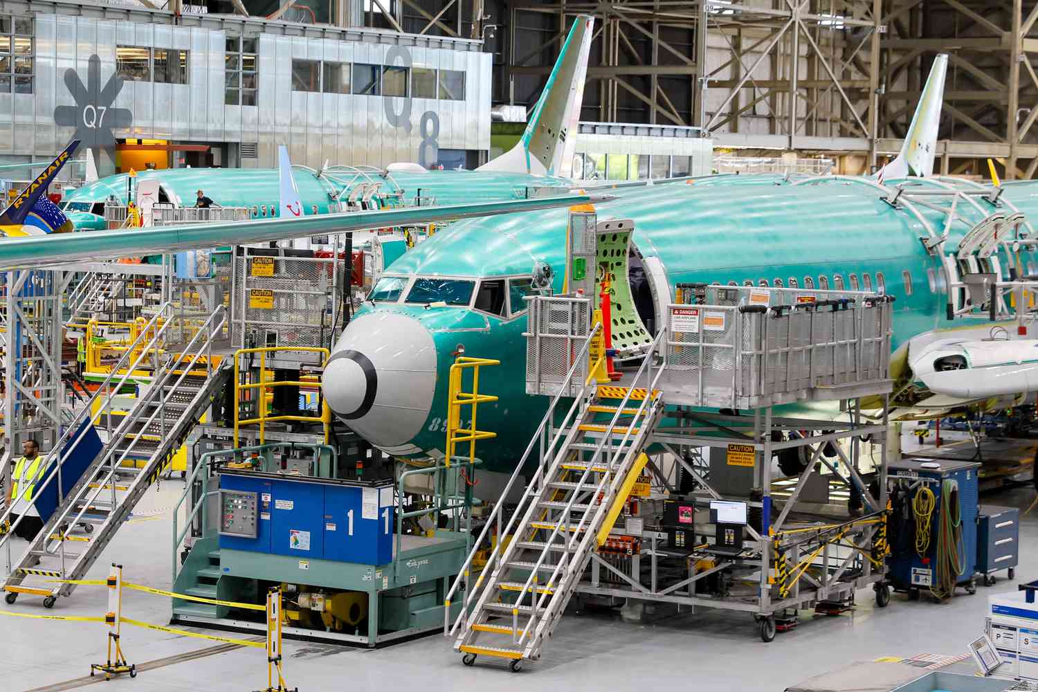 Boeing 737 MAX aircraft are assembled at the Boeing Renton Factory in Renton, Washington, on June 25, 2024