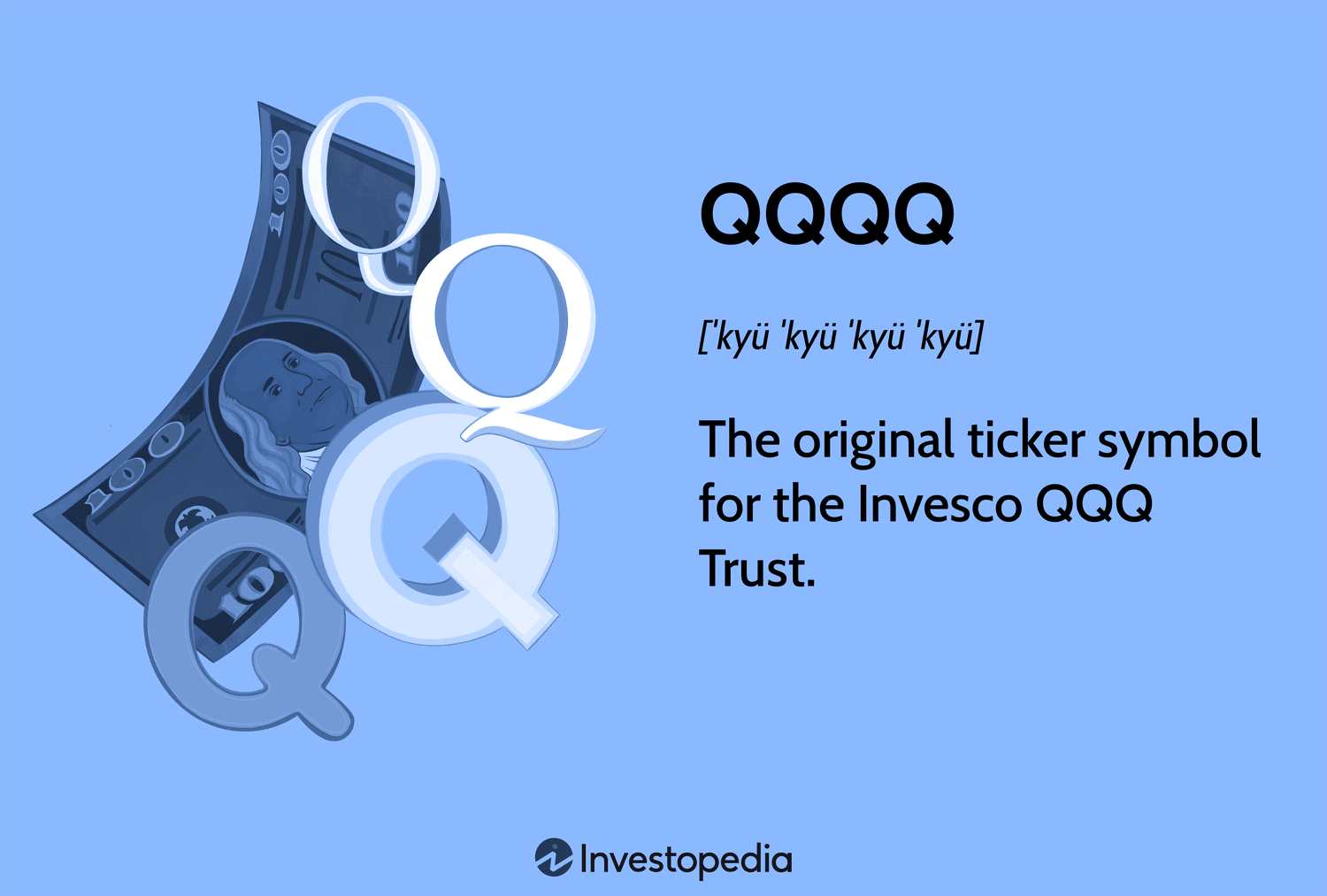 QQQQ: The original ticker symbol for the Invesco QQQ Trust.
