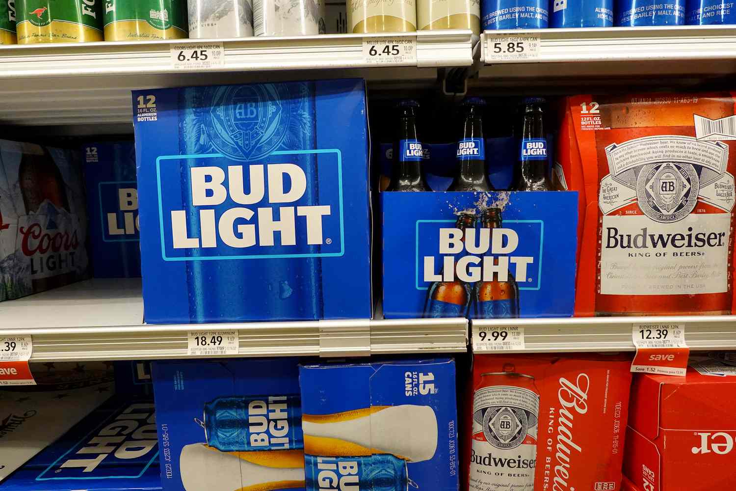 Bud Light, made by Anheuser-Busch InBev 