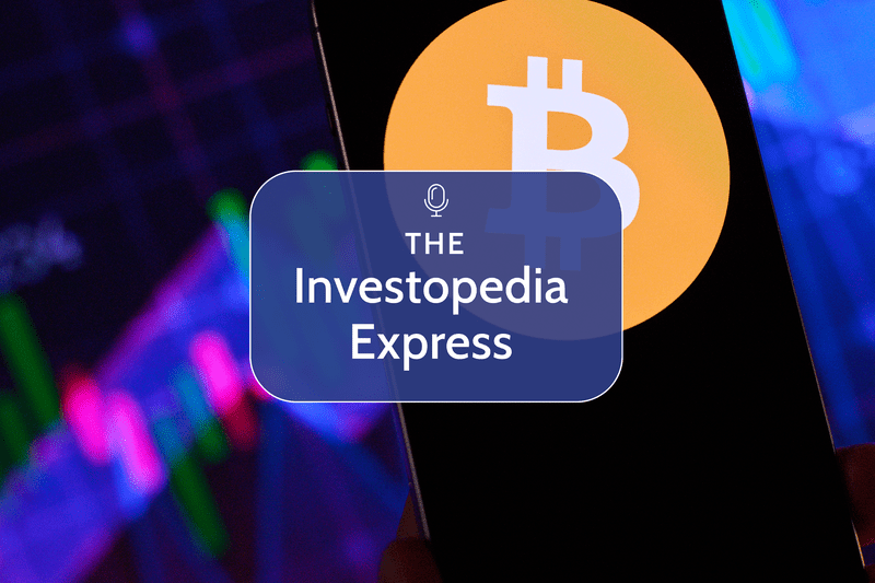 Image of Bitcoin logo on a phone screen.