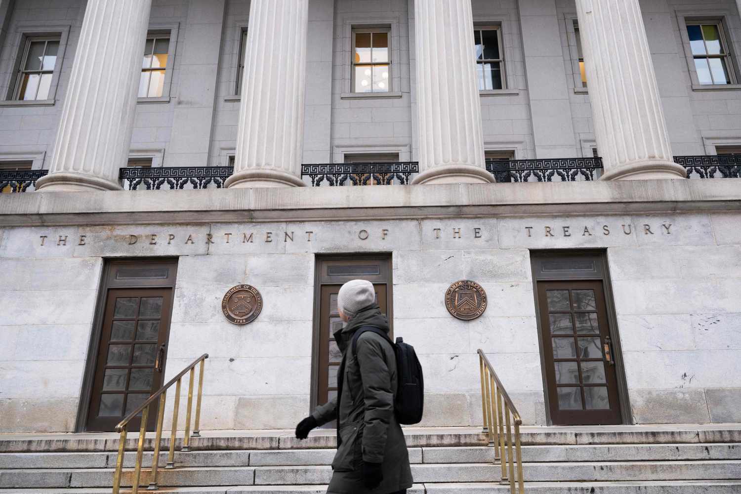 The US Treasury Department building is seen in Washington, DC, January 19, 2023.