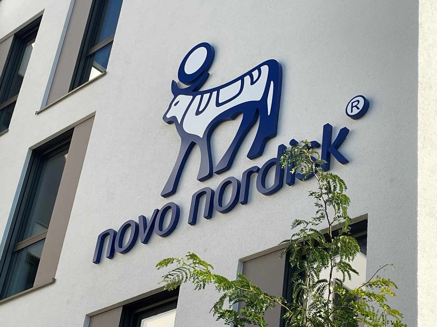 Novo Nordisk logo on office building