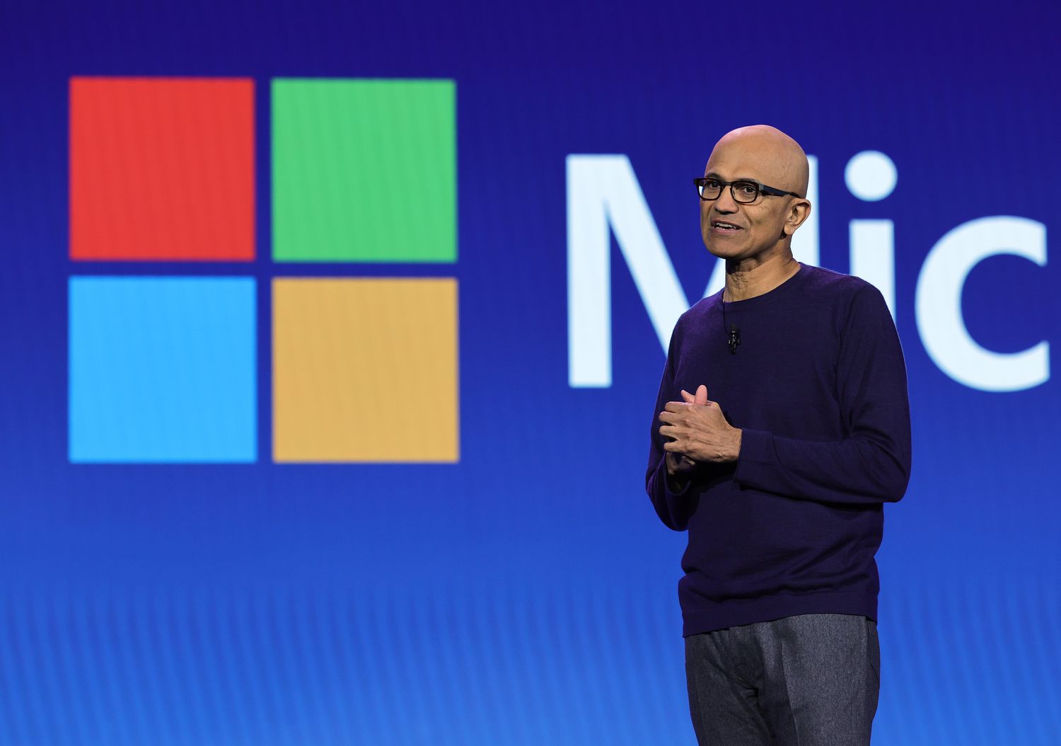 Microsoft CEO Satya Nadella at an event.