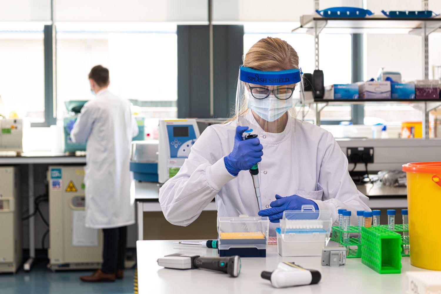 Workers in a lab