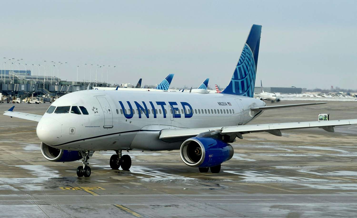 United Airlines Airbus A319 in Chicago International Airport