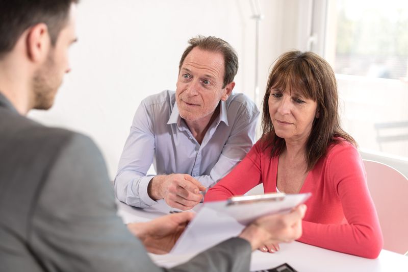 Couple financing a home