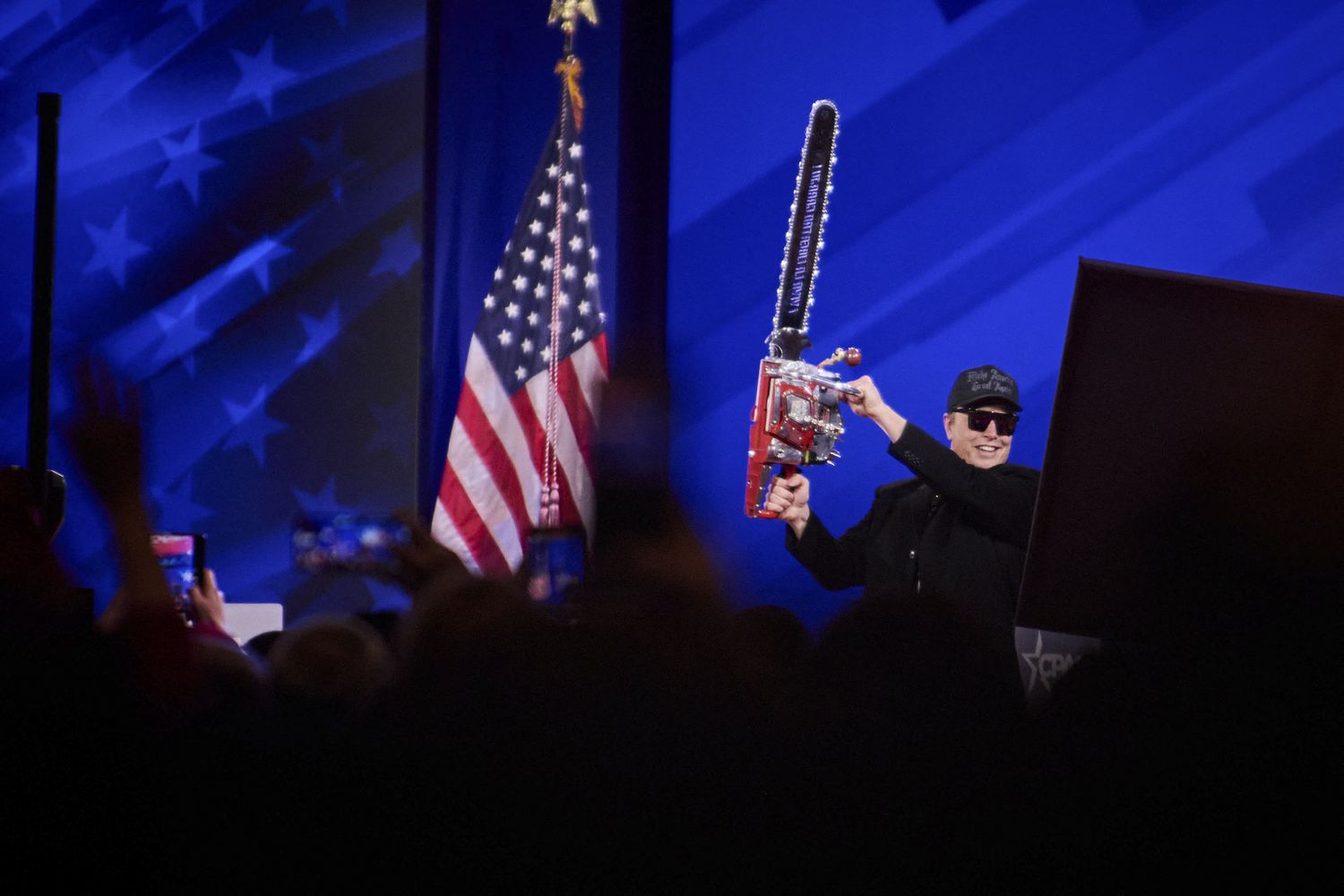 Elon Musk speaks during CPAC-DC at the Gaylord National Resort in Oxon Hill, MD Thursday, February 20, 2025. 