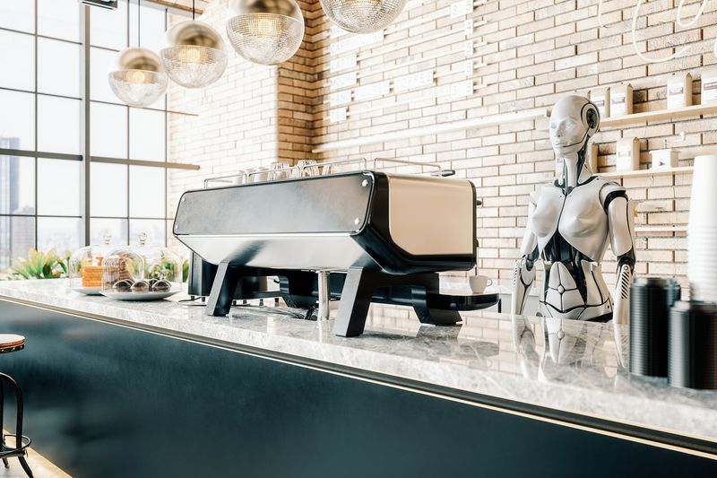Third Wave Coffee Shop With Robot Barista