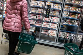 A person shops for eggs at a Whole Foods Market grocery store on December 17, 2024 in New York City.