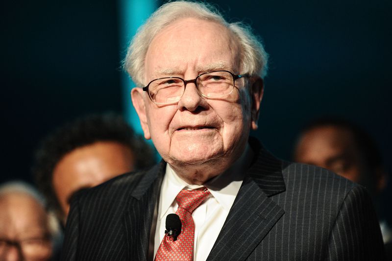 Warren Buffett, Chairman of the Board of Berkshire Hathaway Inc., appears onstage at an event