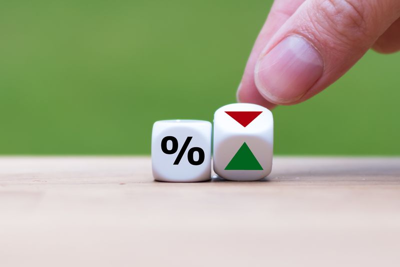 Changing interest rates, concept image