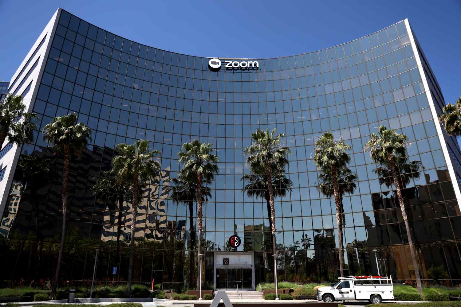 A view of the Zoom Video Communications headquarters on May 23, 2022 in San Jose, California