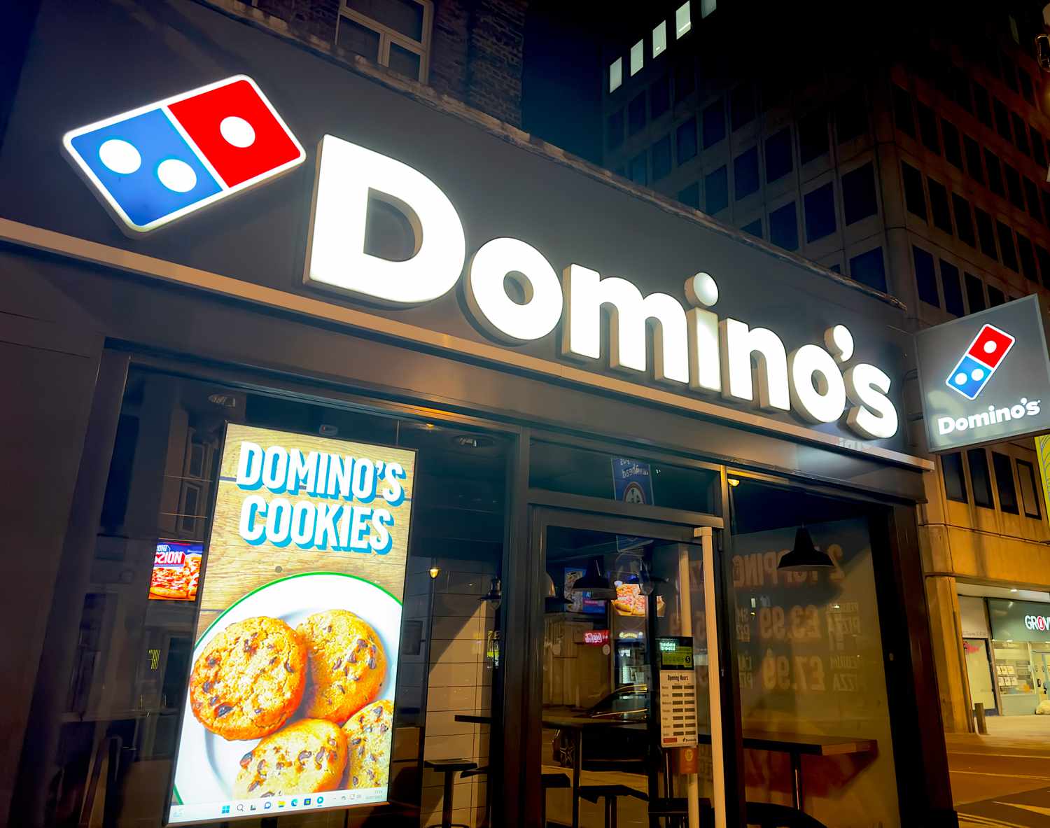The exterior of a Domino's pizza shop in London. 