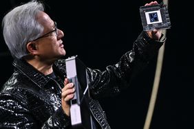 Nvidia CEO Jensen Huang at CES 2025 in Las Vegas, Nevada, on Jan. 6, 2025