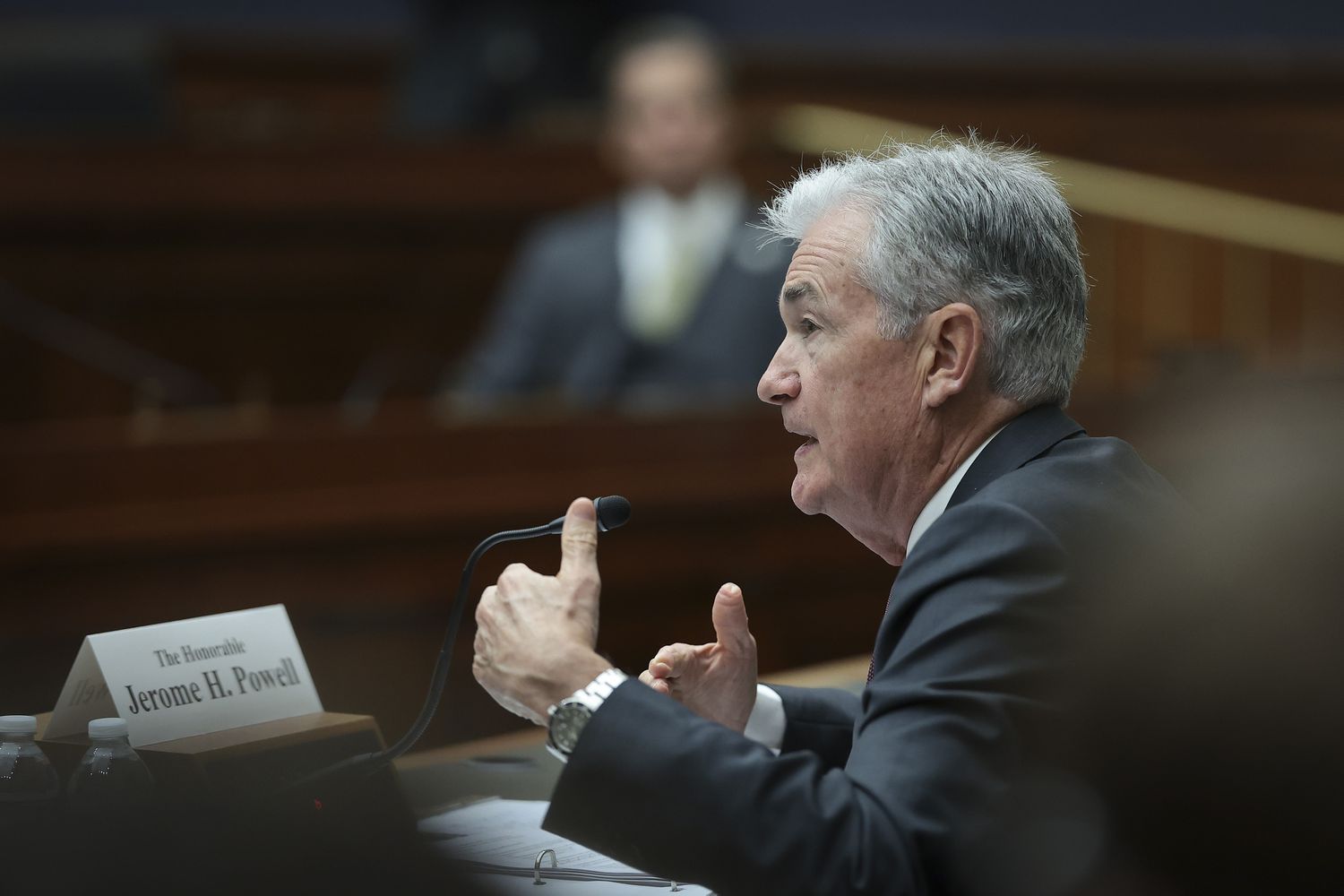 Federal Reserve Chairman Jerome Powell testifies before the House Committee on Financial Services June 21, 2023 in Washington, DC. Powell testified on the Federal Reserve's Semi-Annual Monetary Policy Report during the hearing
