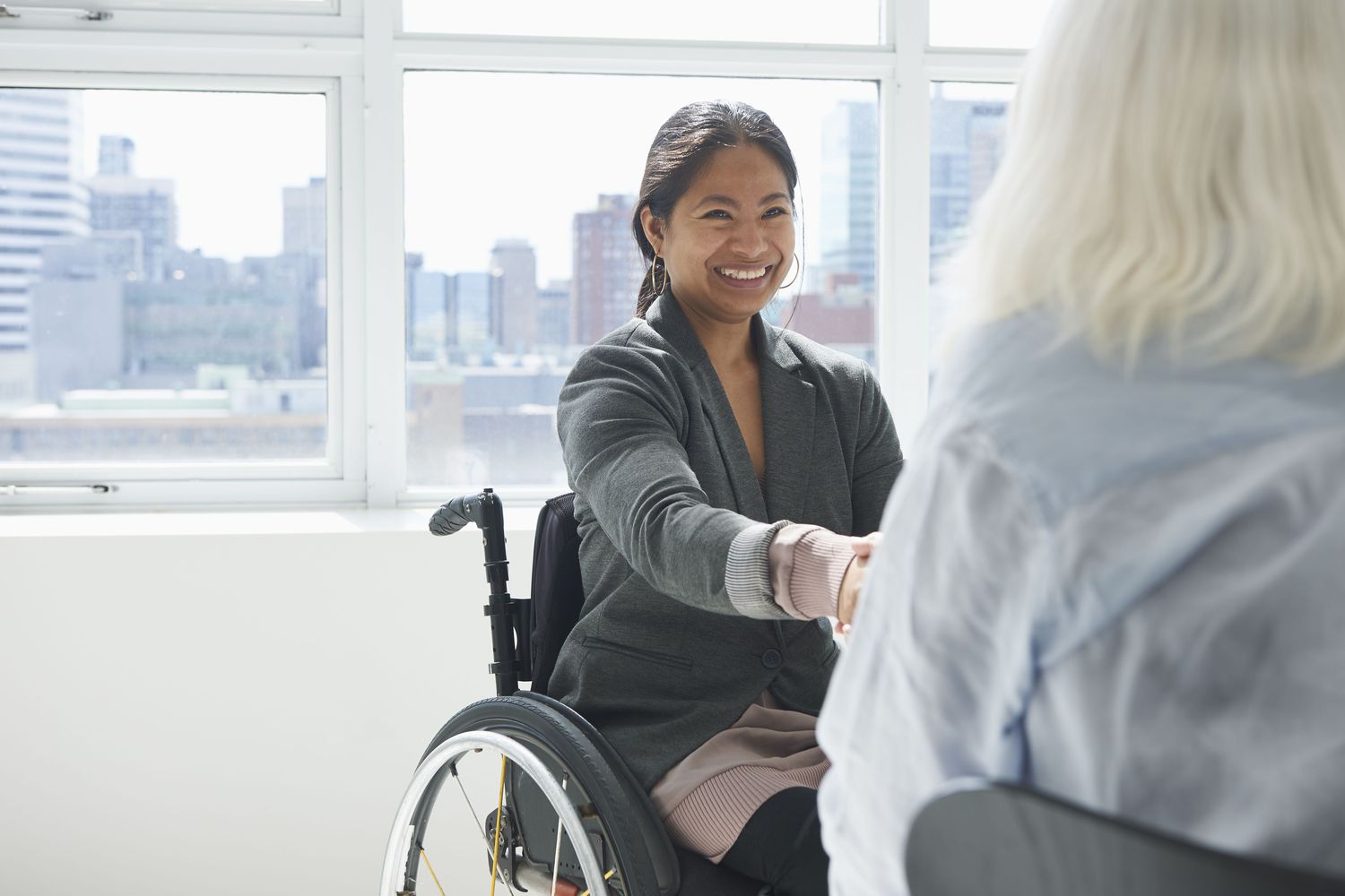 A businesswoman with disability.