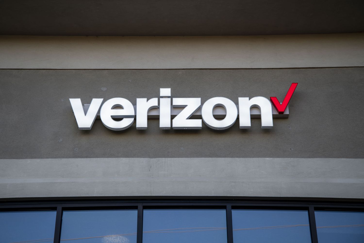 Verizon logo on a building