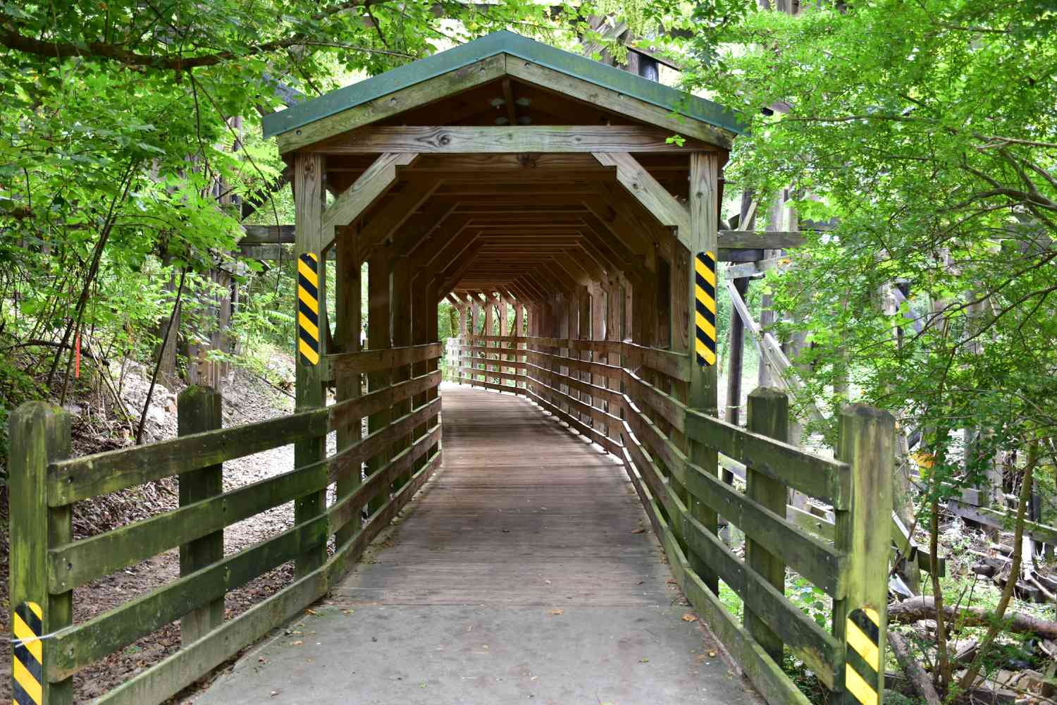 Wooden pedestrian bridge,