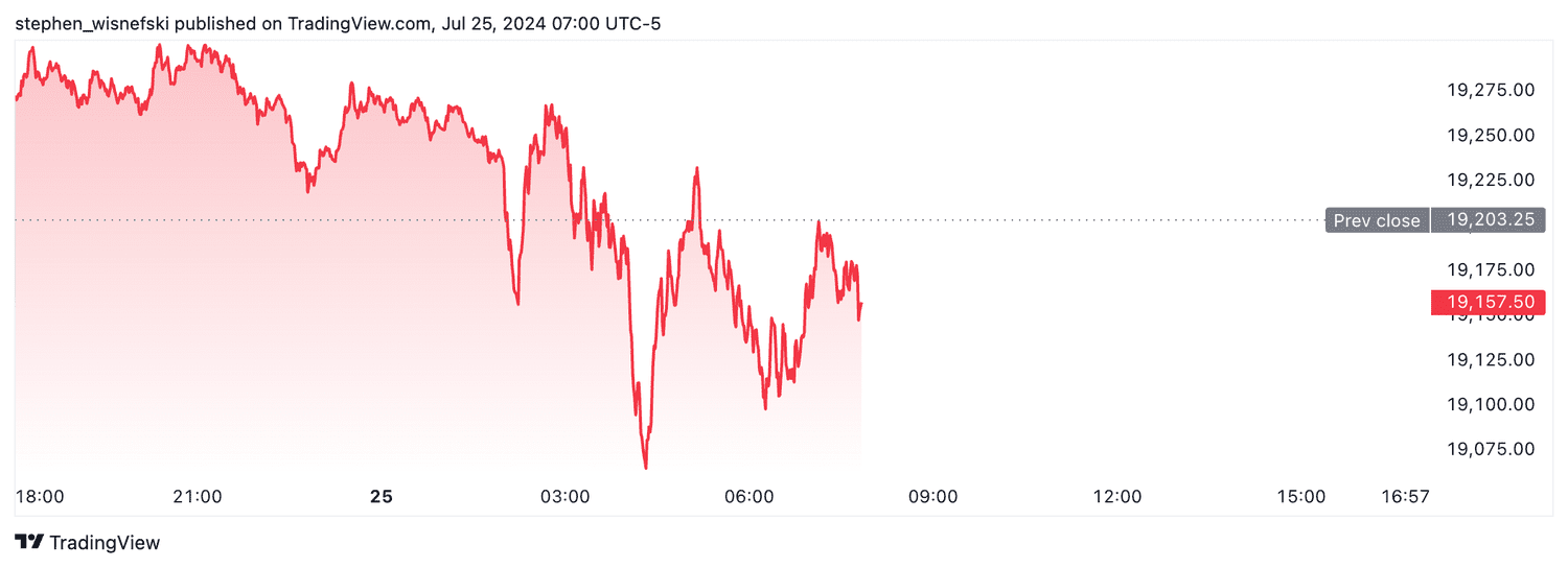 Nasdaq 100 futures - July 25, 2024