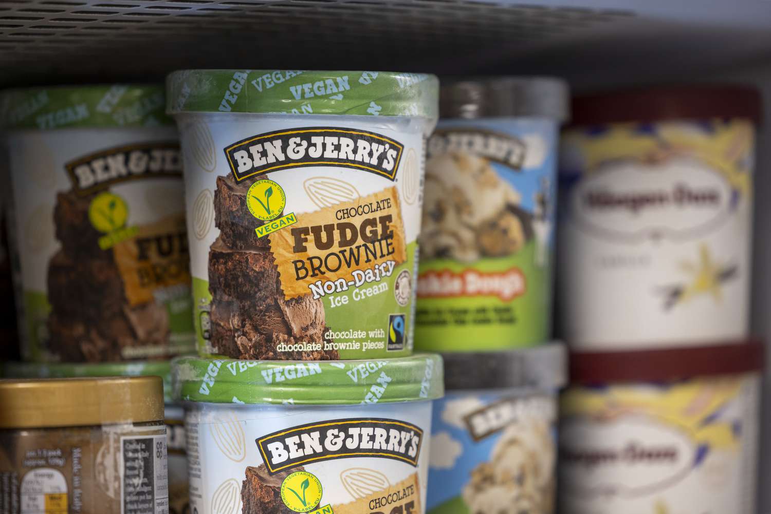 Tubs of Ben and Jerry's ice cream