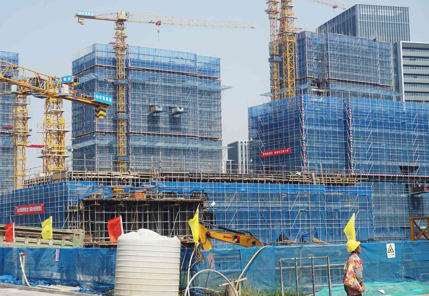 Buildings under construction in China's Zhejiang province