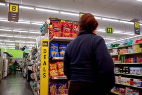 A shopper inside a Dollar General store